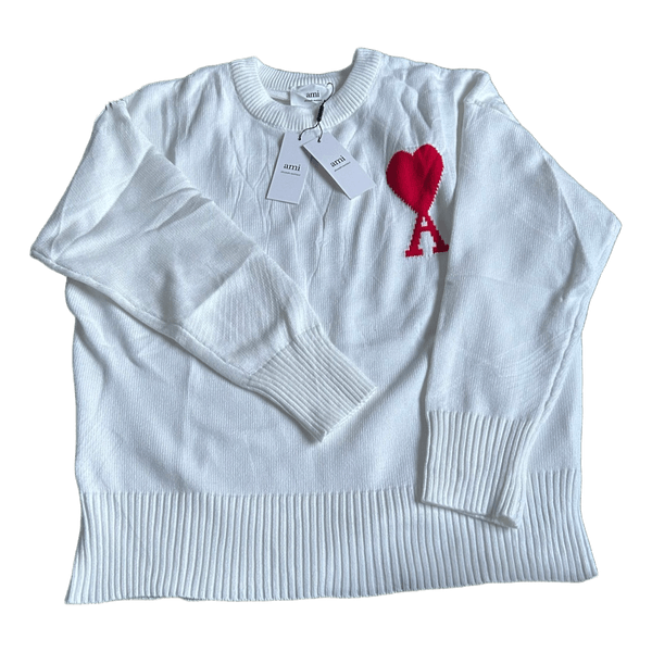 Ami white heart sweater