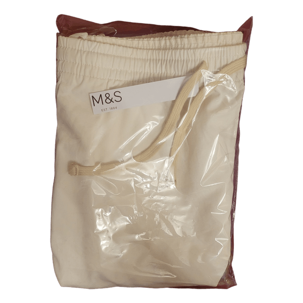 M&S  Beige solid Cotton Mix  Short Size Large 36" , New, RRP £39.99