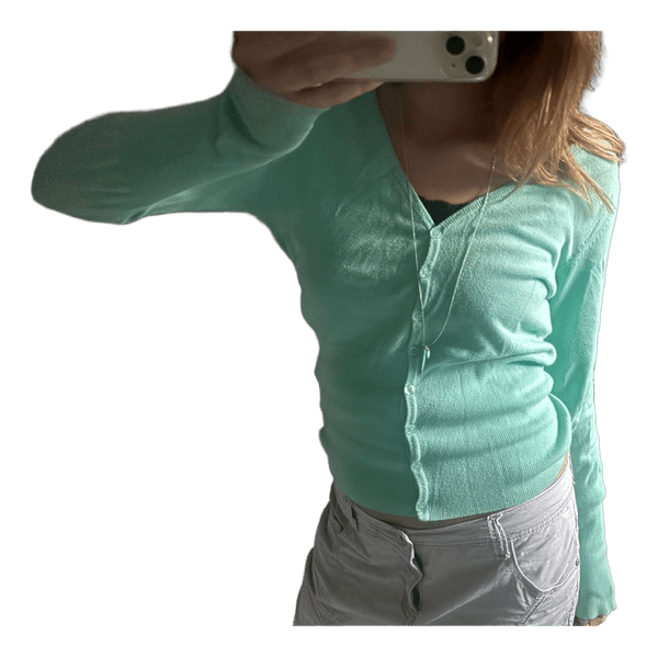 Mintgrøn cardigan med knapper