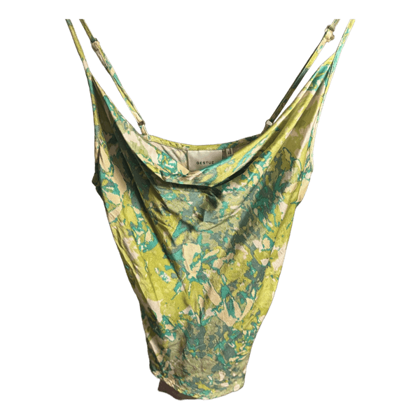 Green patterned top
