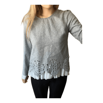 Grey laser cut blouse