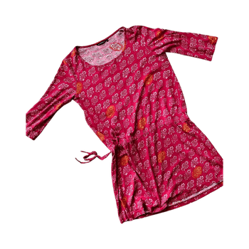 Pink floral cotton dress