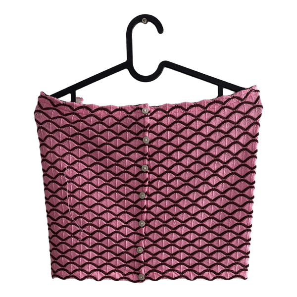 Zara lyserød strikket tubetop