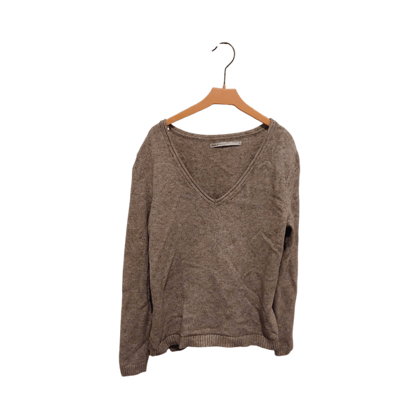 ONLY beige v‑neck neulepaita