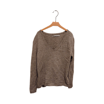 ONLY beige v‑neck neulepaita