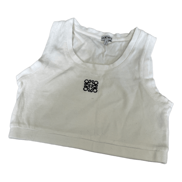 White logo crop top
