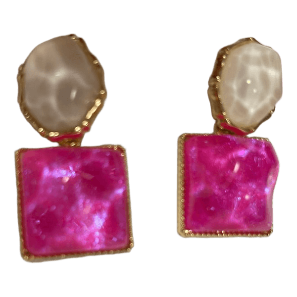 Pink stone earrings