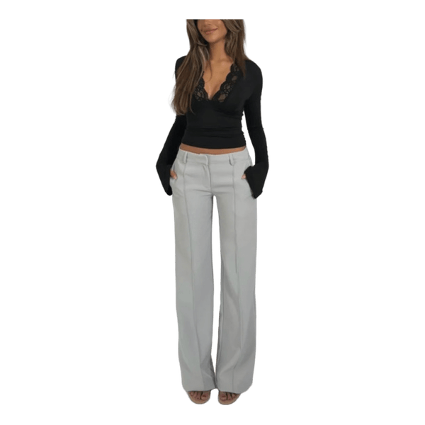 Grey wide-leg trousers