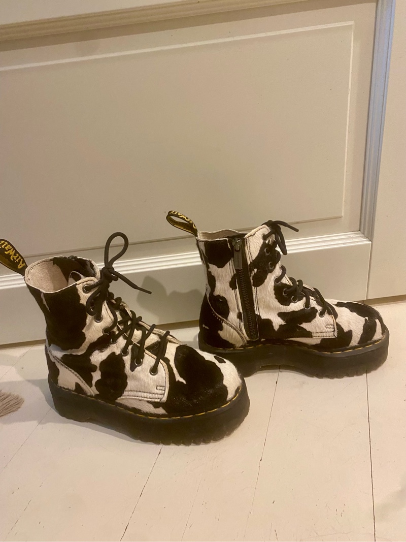 Dr. Martens Jadon Cow Print Platforms
