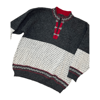 Harmaa Norwool villapaita M