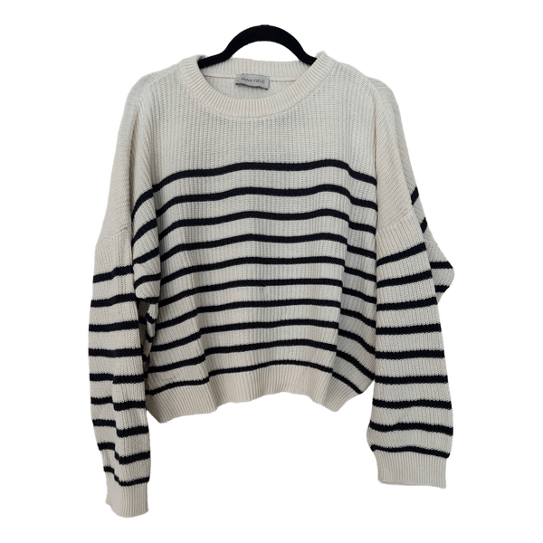 Cream navy knit sweater