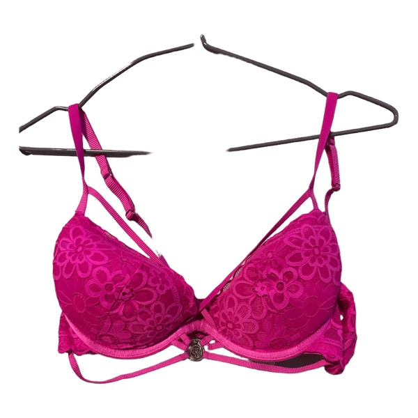Pink lace bra