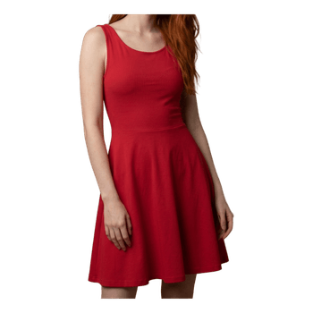 Red sleeveless mini dress