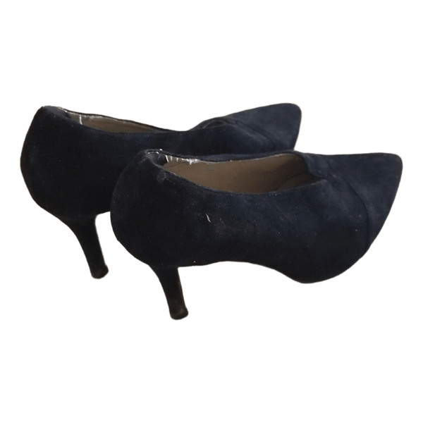 Black suede pointed heels