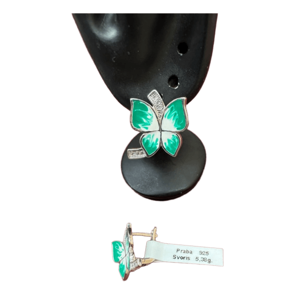 New silver 925 earrings with ceramics and cubic zirconias