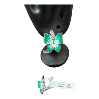 New silver 925 earrings with ceramics and cubic zirconias