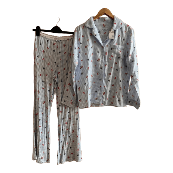 Blue gingham fruit pyjamas