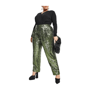 Sequin slouchy trouser