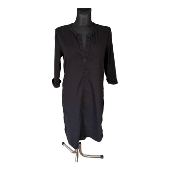Black linen blend dress