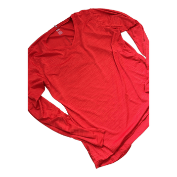 Red long-sleeve sports top