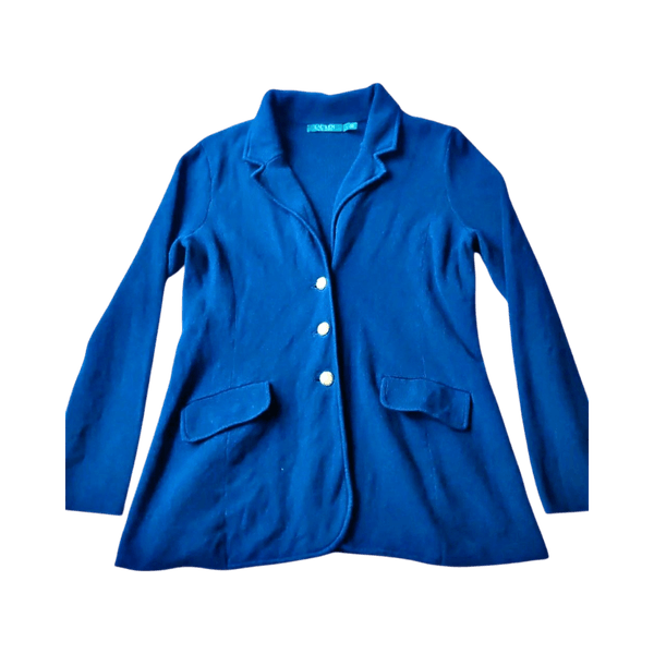 Lauren Ralph Lauren 100% Cotton Knit Blazer Cardigan - Navy Blue - M/L