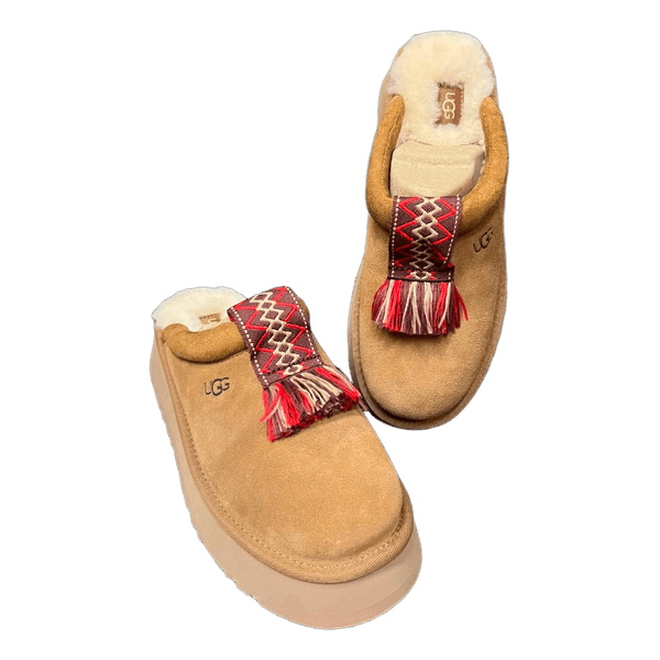 Rudos UGG platformos šlepetės