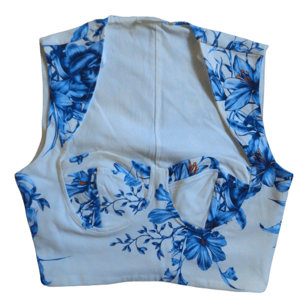 Blue floral corset top