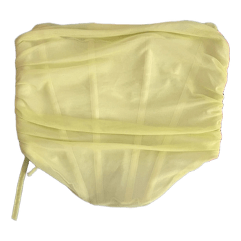 Keltainen korsettitoppi