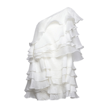 One-shoulder silk dress