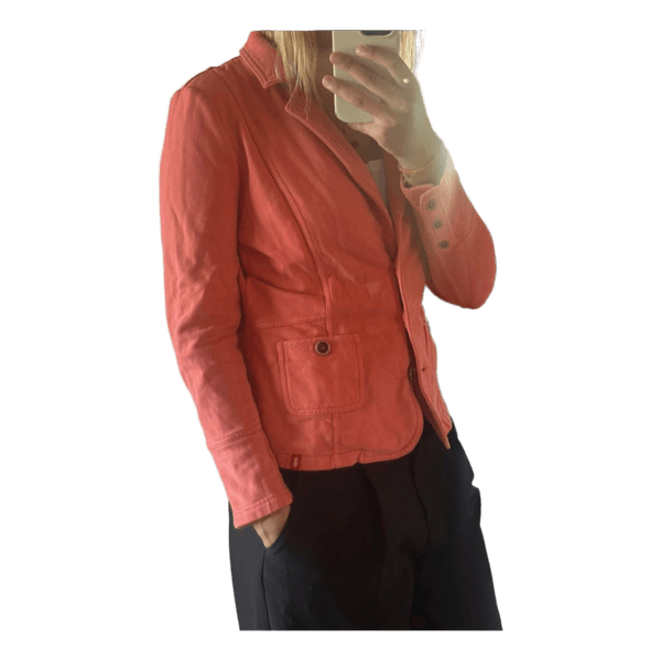 Koralfarvet blazer i bomuld