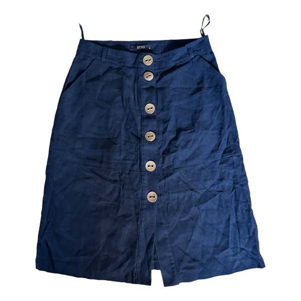 Navy button up skirt