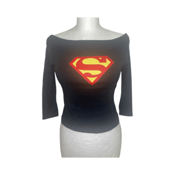 Musta olkapäitä paljastava paita