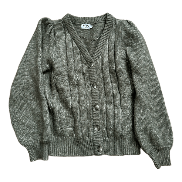 Grøn kabelstrikket cardigan