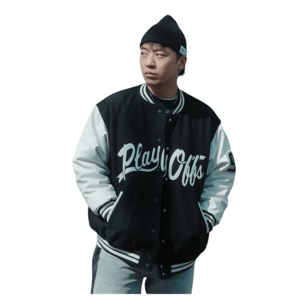 Black varsity jacket