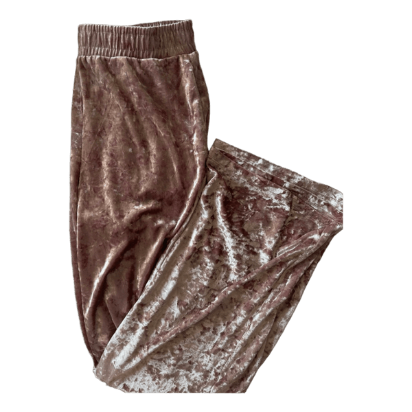 Pink velvet trousers