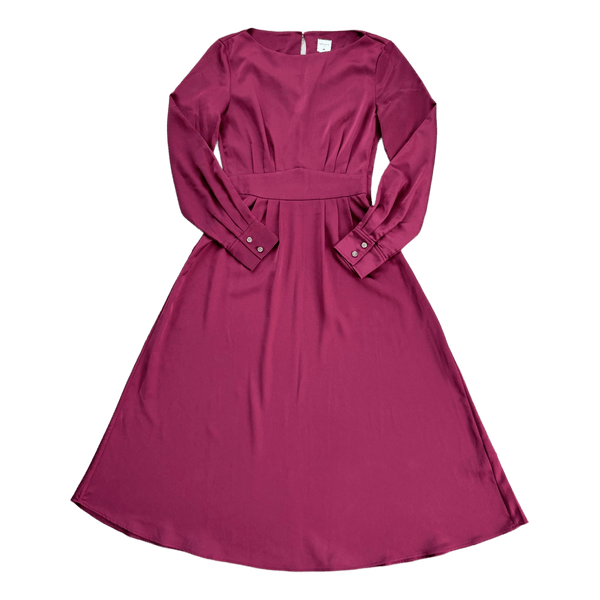 H&M x Giuliva Heritage Collection Burgundy Midi Dress - Size 34