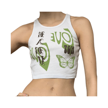 Printed crop tank