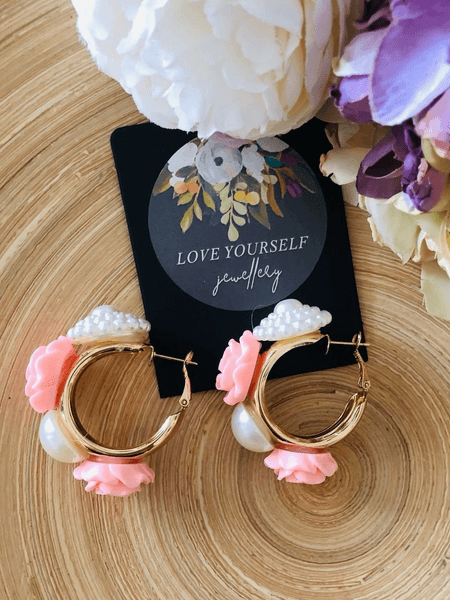 Isot kukkaiset rengaskorvakorut jewelry
