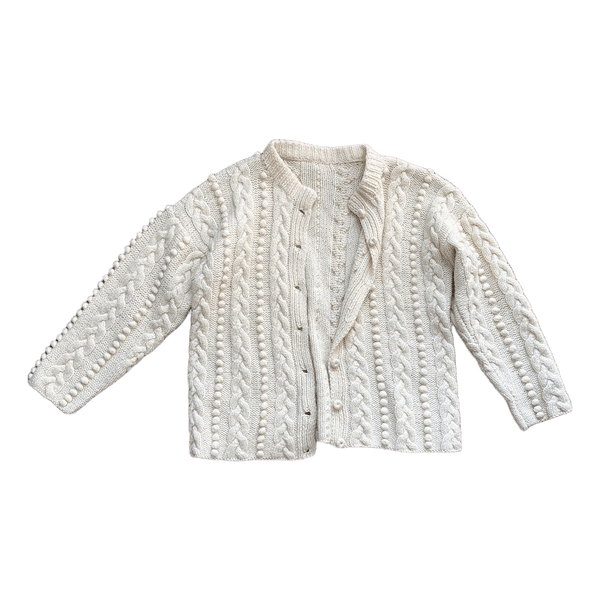 White cable knit cardigan
