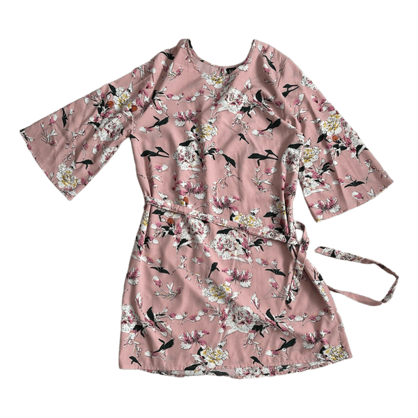 Pink floral mini dress