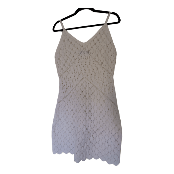 White crochet mini dress