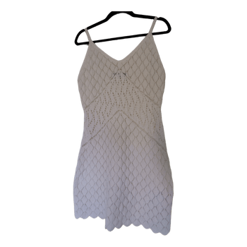 White crochet mini dress