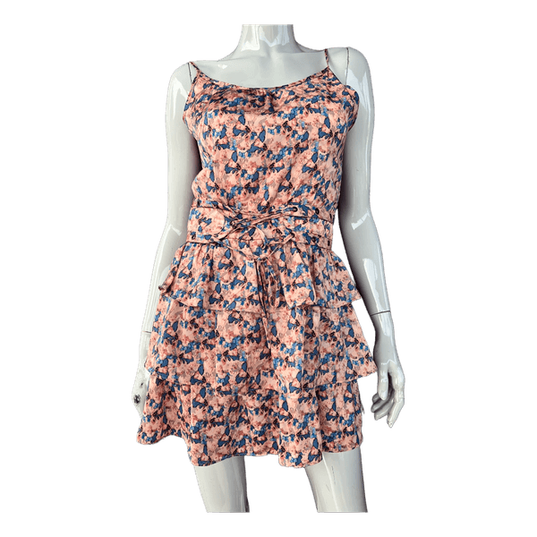 House of Dereon gėlėta mini suknelė