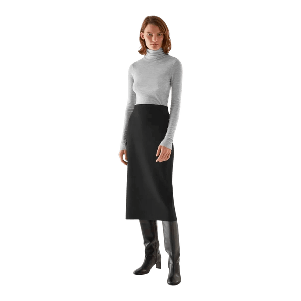 Black midi skirt
