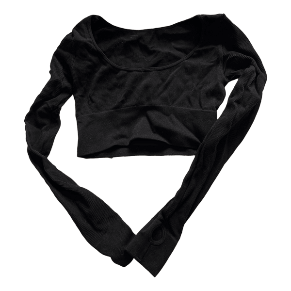 Musta pitkähihainen crop top