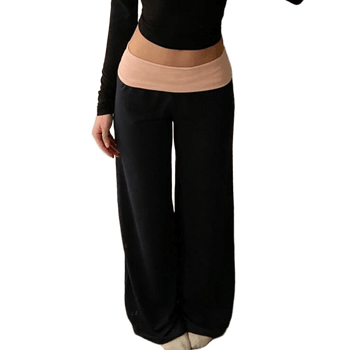 Black foldover yoga pants