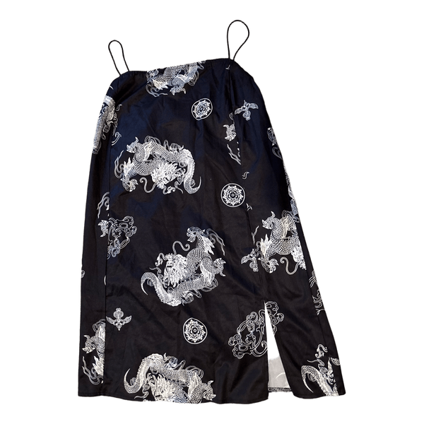 Dragon print slip dress