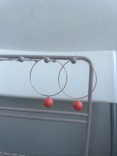 Koralfarvet hoops