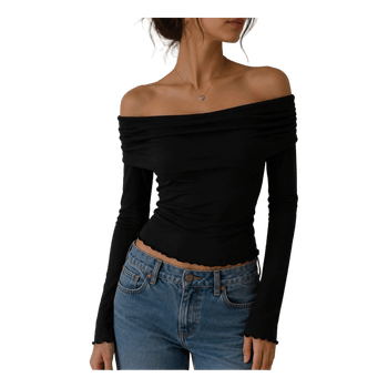 Black off-shoulder top