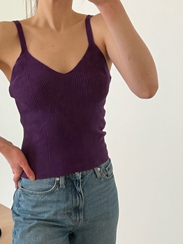 violetti ribbineulottu toppi Mango